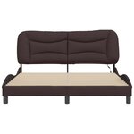 vidaXL Cadre de lit avec lumières LED marron foncé 160x200 cm tissu