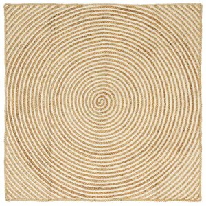 vidaXL Tapis Naturel et Blanc 160 x 160 cm Jute