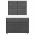 vidaXL Sommier à lattes de lit avec matelas Gris foncé 100x200cm Tissu