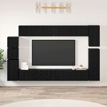 vidaXL Ensemble meuble TV 9 Pièces Chêne noir Bois d'ingénierie
