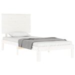 vidaXL Cadre de lit sans matelas blanc bois de pin massif