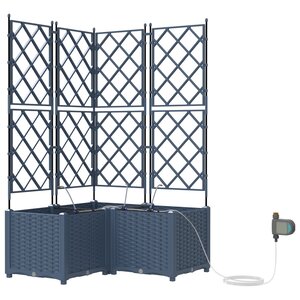 vidaXL Pots de jardin Gris 80 x 80 x 142 cm Acier