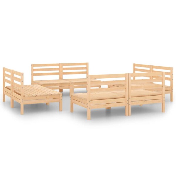 Salon de jardin meuble d'extérieur ensemble de mobilier 8 pièces bois de pin massif 02_0017822