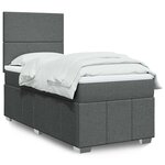 vidaXL Sommier à lattes de lit avec matelas Gris foncé 80x200 cm Tissu