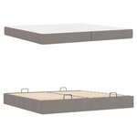 vidaXL Cadre de lit avec stockage Taupe 200 x 200 cm tissu