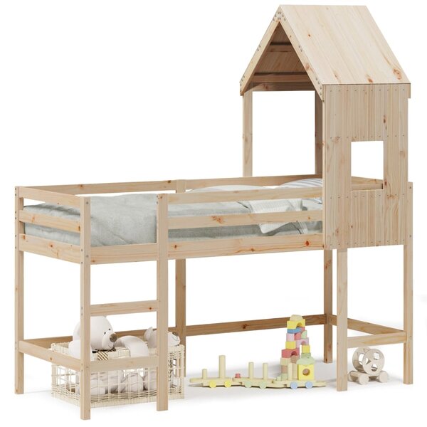 vidaXL Lit superposé avec échelle et toit sans matelas 90x200 cm