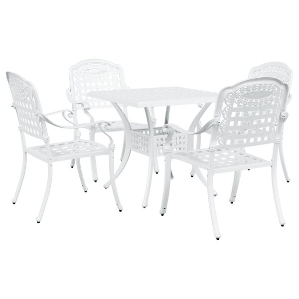 Ensemble de jardin 5 pièces vidaXL en alu blanc