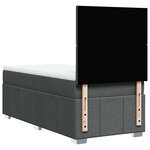 vidaXL Sommier à lattes de lit avec matelas Gris foncé 80x200 cm Tissu