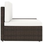 vidaXL Salon de jardin 9 Pièces avec coussins Marron Résine tressée