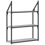 vidaXL Étagère murale 3 niveaux sonoma gris 60x21x78 5 cm