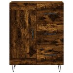 vidaXL Buffet haut Chêne fumé 69 5x34x180 cm Bois d'ingénierie