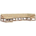 vidaXL Ensemble de canapés d'extérieur 7 Pièces Naturel et Beige