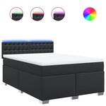 vidaXL Sommier à lattes de lit avec matelas Noir 140x190 cm Similicuir