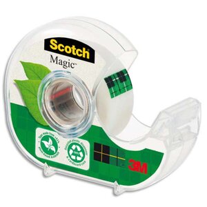 Dévidoir de ruban à main Magic Green rechargeable, transparent en plastique recyclé 100% avec rouleau Magic recyclé