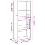 vidaXL Bibliothèque gris béton 60x30x152 cm bois d'ingénierie