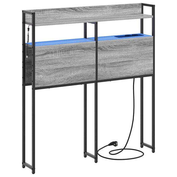 vidaXL Tête de lit avec étagère Sonoma gris 100 cm Bois d'ingénierie