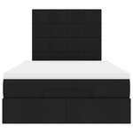 vidaXL Cadre de lit ottoman avec matelas noir 120x200cm tissu