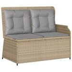 vidaXL Salon de jardin avec coussins 7 Pièces beige résine tressée