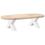vidaXL Pieds de table basse en forme de X  2 pièces  blanc  50 x (30-31) cm  acier