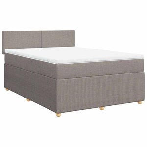 vidaXL Sommier à lattes de lit avec matelas Taupe 140x200 cm Tissu
