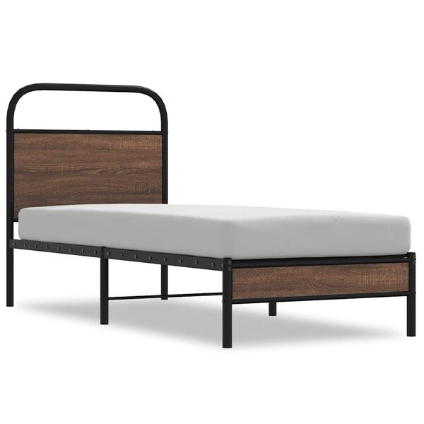 vidaXL Cadre de lit sans matelas 75x190cm chêne marron bois ingénierie