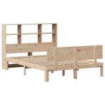 vidaXL Lit bibliothèque sans matelas 140x190 cm bois de pin massif