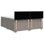 vidaXL Sommier à lattes de lit avec matelas Taupe 180x200 cm Tissu