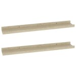 vidaXL Étagères murales 2 Pièces chêne sonoma 60x9x3 cm