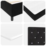 vidaXL Lit à ressorts avec matelas et LEDs noirs 120x190 cm en velours