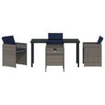 vidaXL Ensemble de Salle à Manger de Jardin 5 Pièces avec Coussins en Poly Rattan Gris