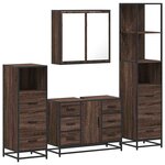 vidaXL Ensemble de meubles de salle de bain 4 Pièces chêne marron