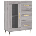 vidaXL Buffet haut Sonoma gris 69 5x34x180 cm Bois d'ingénierie
