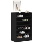 vidaXL Armoire à chaussures Noir 60x35x92 cm Bois d’ingénierie