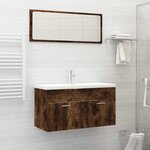 vidaXL Ensemble de meubles de salle de bain 2 Pièces Chêne fumé