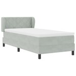Lit à ressort vidaXL avec matelas Gris clair 90x190 cm Velours