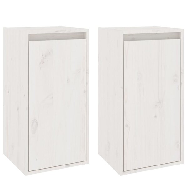 vidaXL Armoires murales 2 Pièces Blanc 30x30x60 cm Bois de pin massif