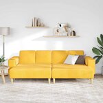 vidaXL Sofa en tissu Jaune clair Tissu en velours côtelé
