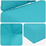 vidaXL Coussin de canapé d'extérieur 3 Pièces Turquoise Polyester