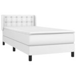 vidaXL Sommier à lattes de lit avec matelas Blanc 80x200 cm Similicuir