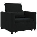 vidaXL Sofa-lit convertible 3-en-1 en tissu noir