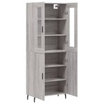 vidaXL Buffet haut Sonoma gris 69 5x34x180 cm Bois d'ingénierie