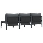 vidaXL Mobilier de jardin avec coussin 3 Pièces Anthracite Acier