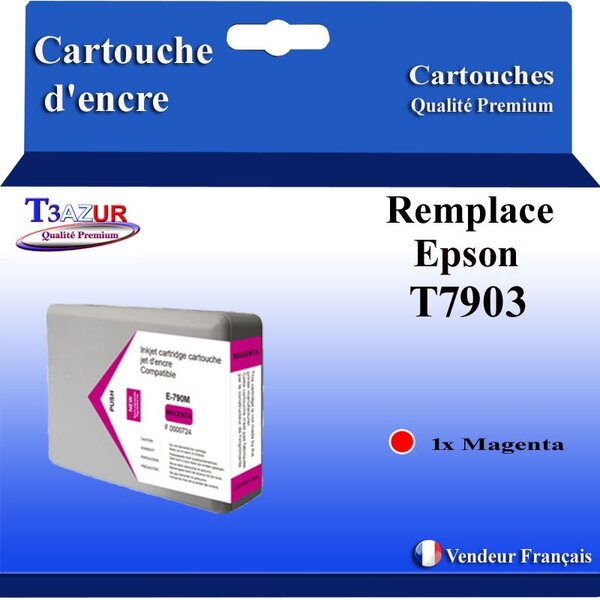 Cartouche Compatible pour Epson WF5620DWF  WF5690DWF remplace Epson T7903 / T7913 (79XL) Magenta - T3AZUR