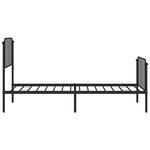 vidaXL Cadre de lit métal sans matelas avec pied de lit noir 90x200 cm