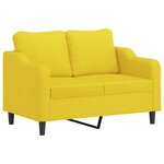 vidaXL Ensemble de canapés 3 Pièces avec coussins jaune clair tissu