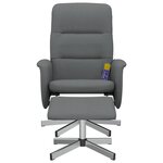 vidaXL Fauteuil de massage inclinable et repose-pieds gris foncé tissu