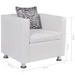 vidaXL Fauteuil Blanc Similicuir