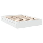 vidaXL Cadre de lit avec tiroirs sans matelas blanc 140x200 cm
