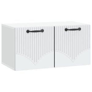 vidaXL Meuble TV mural Blanc 59 5 x 31 x 30 cm Bois d'ingénierie