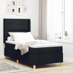 vidaXL Lit à ressorts avec bandes LED Noir 90 x 200 cm tissu